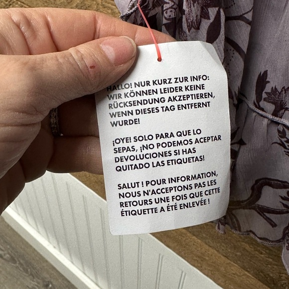 ASOS DESIGN frill mini dress with button detail in dusty purple toile du jouy - Picture 6 of 9